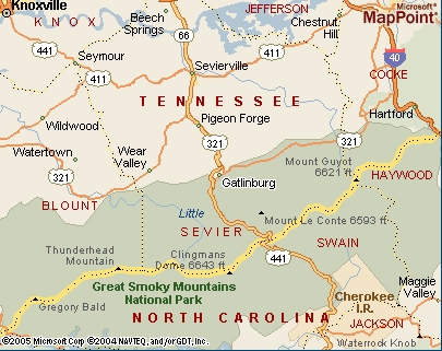 GATLINBURG MAP